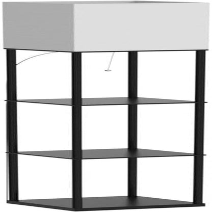 Elegant Black Floor Lamp with Integrated Shelving for Living Room