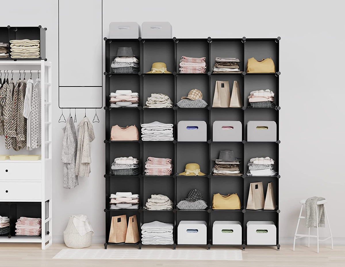 9-Cube Black Closet Organizer and Storage Solution