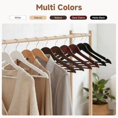 20-Pack Wooden Coat Hangers for Closet Organization