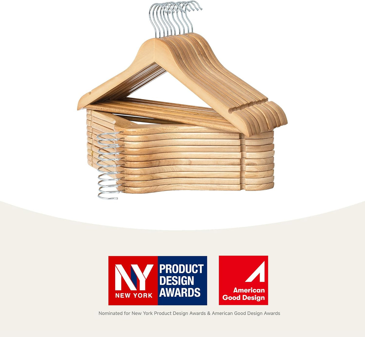 20-Pack Wooden Coat Hangers for Closet Organization