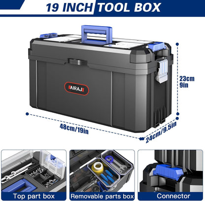 3-In-1 Rolling Tool Box with Wheels, Stackable Tool Box,17+19+21"