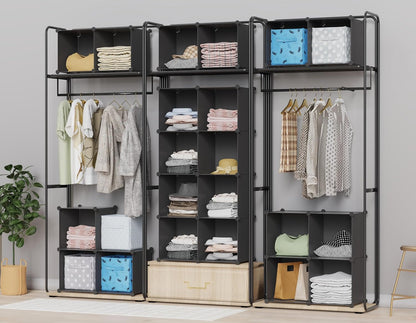 9-Cube Black Closet Organizer and Storage Solution