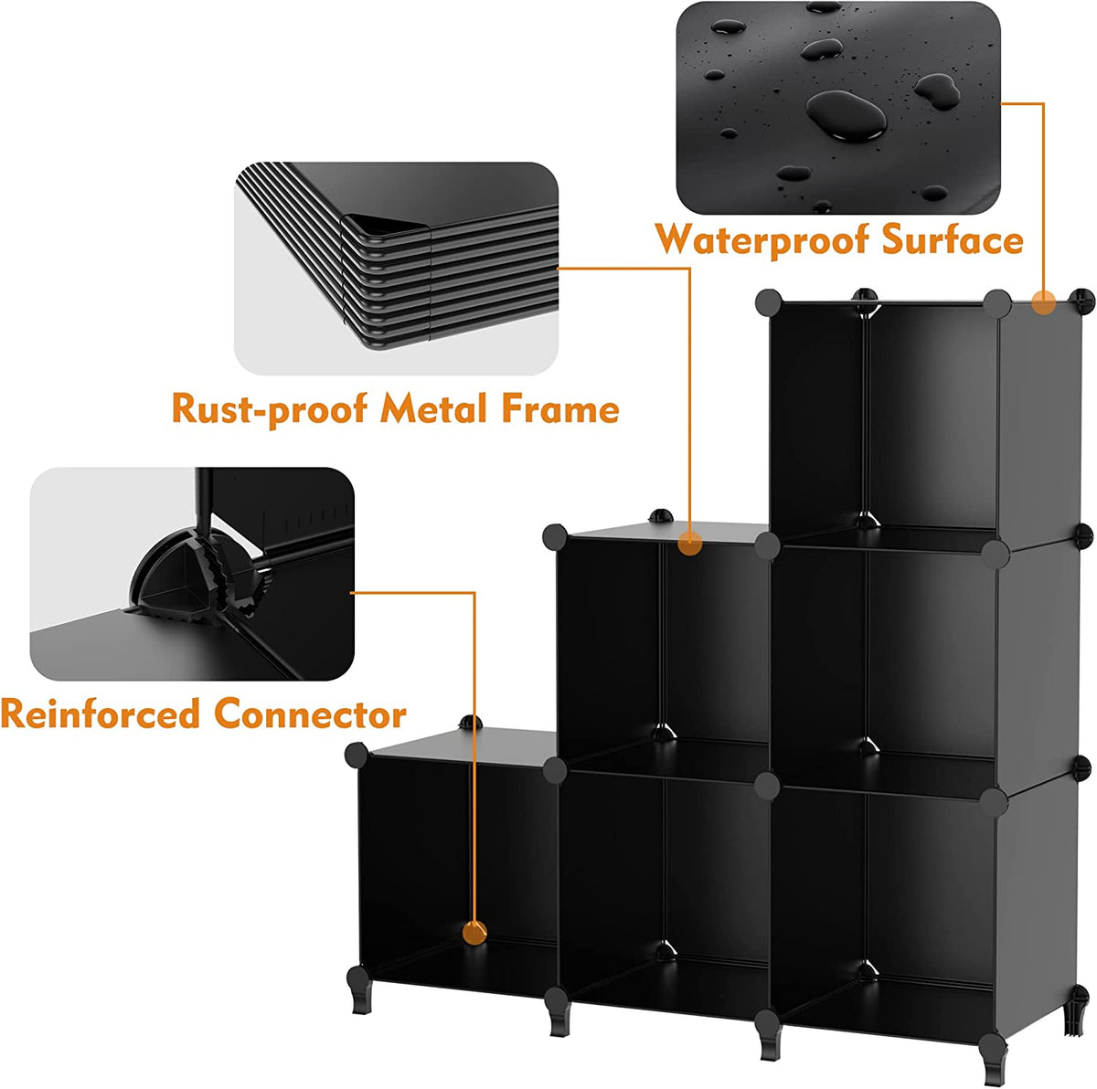9-Cube Black Closet Organizer and Storage Solution