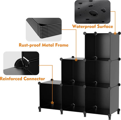 9-Cube Black Closet Organizer and Storage Solution