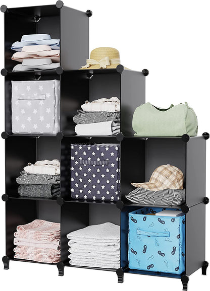 9-Cube Black Closet Organizer and Storage Solution