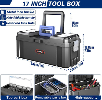 3-In-1 Rolling Tool Box with Wheels, Stackable Tool Box,17+19+21"