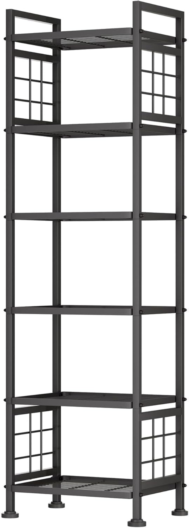 6-Wire Metal Storage Shelf for Bathroom and Laundry Organization, Versatile Pantry Rack for Kitchen and Bathroom, Black Finish