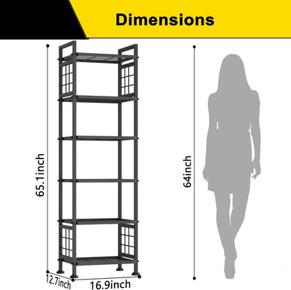 6-Wire Metal Storage Shelf for Bathroom and Laundry Organization, Versatile Pantry Rack for Kitchen and Bathroom, Black Finish