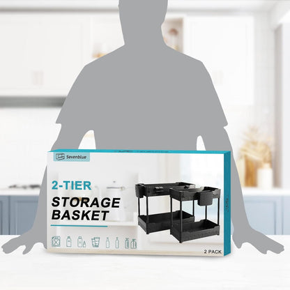 Under-Sink Organizer Set with Hooks and Hanging Cups for Kitchen - 2-Pack